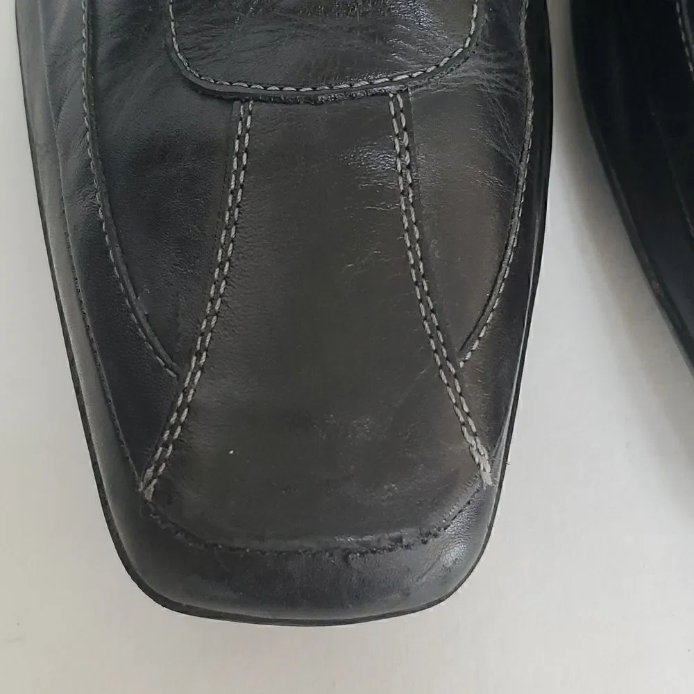 Sandro Kurt 2214 Men's Black Leather Lace up Comfort Oxfords Shoes Size 12D